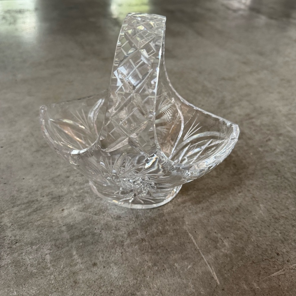 Vintage Bohemian Crystal Basket